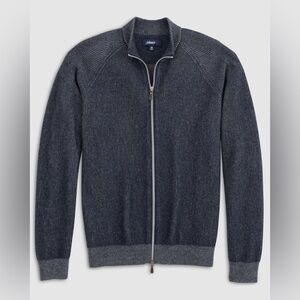 Johnnie-O Indigo Blue Hobson Knit Sweater Jacket Cardigan JMSW1870 Merino Wool